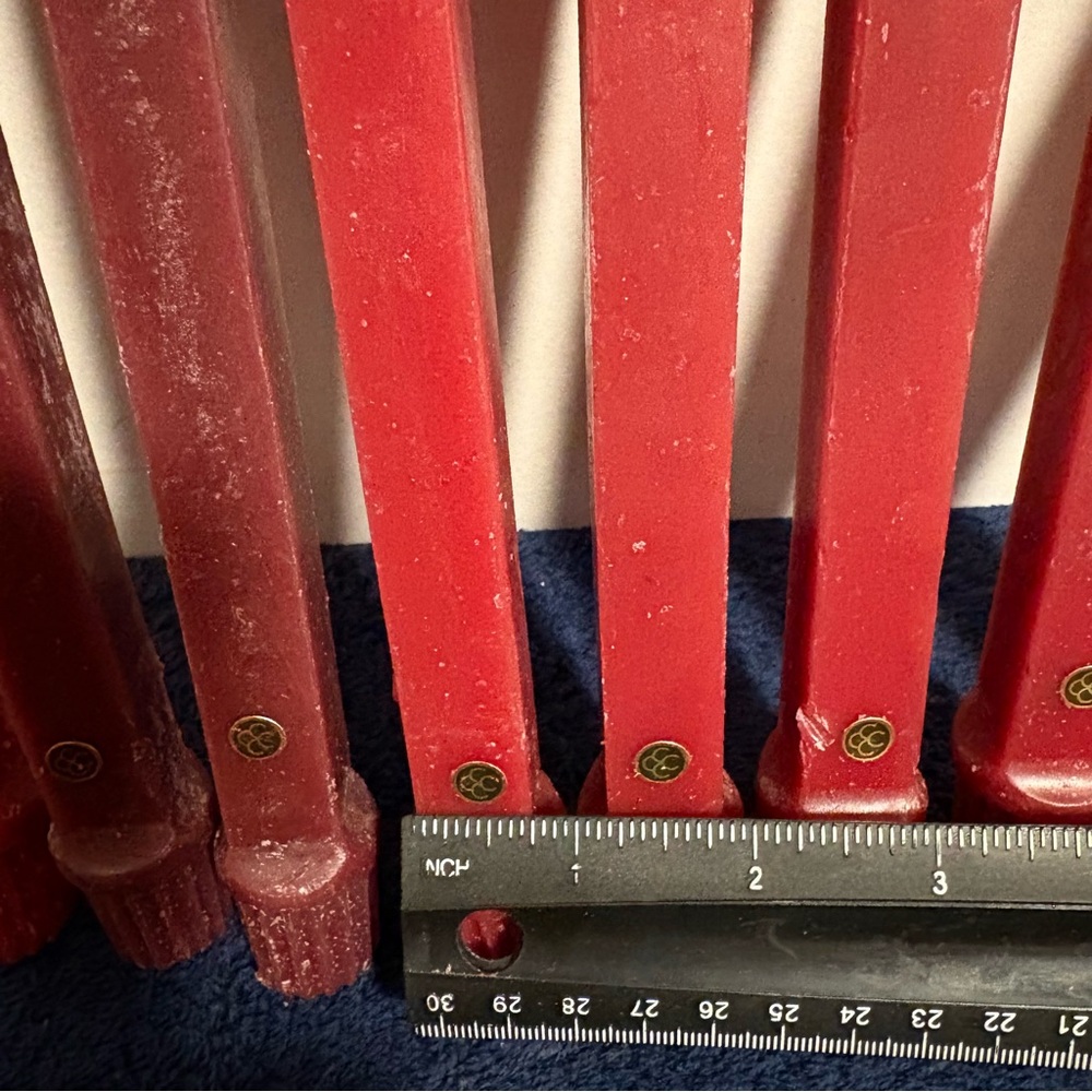 7 Red Colonial Candle Square Tapers 10” - Candlesticks Wax - Picture 4 of 4